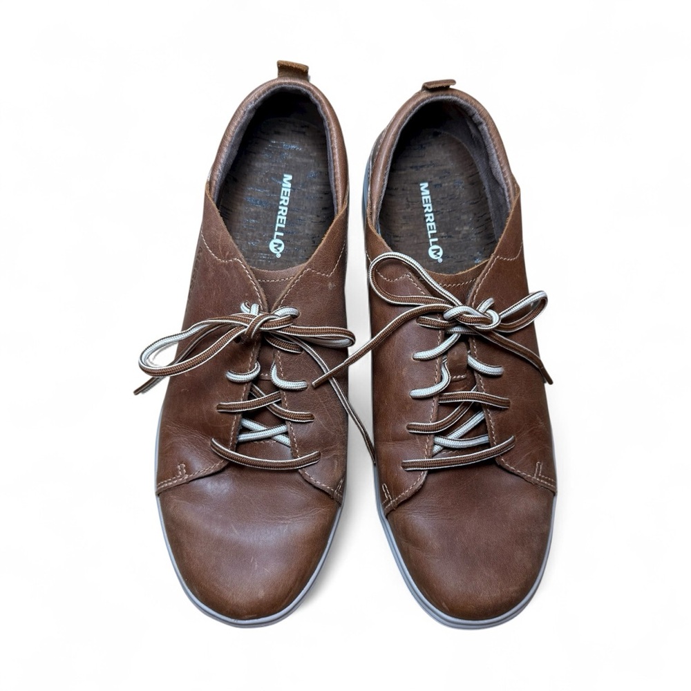 Merrell Brown Leather Lace-Up Sneakers - Women’s Shoes - US Size 10 - EUC - Picture 3 of 14